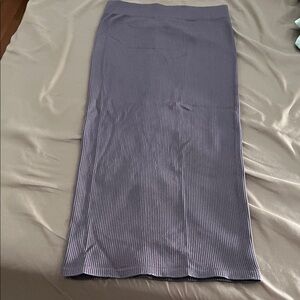 Zara Purple Ribbed Midi Skirt